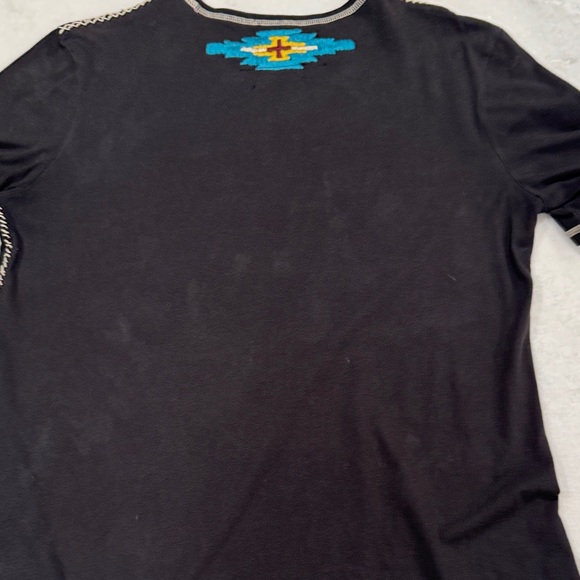 Double D Ranch Black Tee with Southwestern Motif - Picture 4 of 5